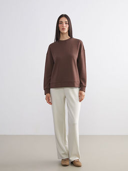 Bisiklet Yaka Oversize Kad?n Sweatshirt