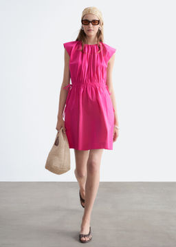 Vestido sin mangas con cord?n en la cintura