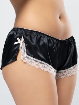 Шортики из атласной ткани с кружевной отделкой 411 - Opium фото 25