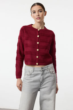 Bordo Bisiklet Yaka Triko H?rka TWOAW24HI00337