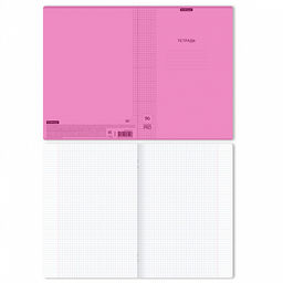Цена за 3 шт. Тетрадь общая ученическая с пластиковой обложкой на скобе ErichKrause Классика CoverPrо fizzy, Neon, розовый, А4, 96 листов, клетка  фото 18