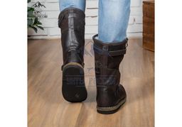 Монголки коричневые с замком, войлочная подошва, - Мирунт фото 7