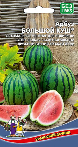 Арбуз БОЛЬШОЙ КУШ  Оптимальное решение для новичков! Суперсладкая сахарная мякоть! Дружный ранний урожай ягод!
