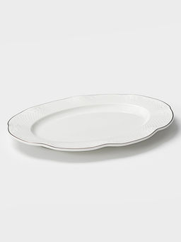 Блюдо сервировочное WY Empire, овальное, 23×30×2.5 см, фарфор, белое