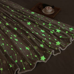 Плед светящийся в темноте Этель Звездное небо 180*200 см,100% п/э, корал-флис 220 гр/м2  фото 2