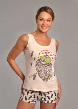 Пижама с шортами RELAX (молоко)