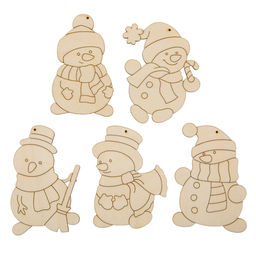 Заготовка для декорирования Mr. Carving ВД-1255 Набор подвесок Снеговики фанера 9 х 6.5 х 0.3 см