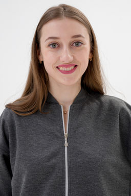 Бомбер из коттон фита антрацит - Амадэль фото 13