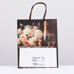 Пакет подарочный крафт Праздник 22?12?27 см