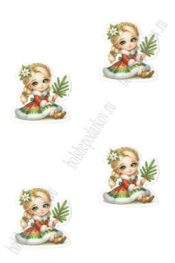 Кабошон-вырубка "Девочка" 3,5*3,5 см (10 шт) SF-7342, №33