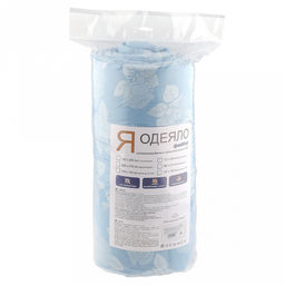 Одеяло Евро "Розы" на голубом, классическое/зимнее, 200х220см, наполнитель 400г/м2, файбер высшего сорта, чехол поплекс (пэ100%), стеганое, упак "Компакт" пакет ПВХ, еврослот, д25х55см/1,2кг, "Домашняя мода" (Россия)