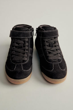 LEATHER BOXING HIGH-TOP SNEAKERS - Zara фото 11