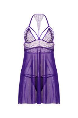 Комбинация и стринги Candy Girl Nevaeh фиолетовые, XL  фото 8