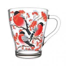 Кружка 250 мл. Зимние забавы стекло арт. 1649-Д