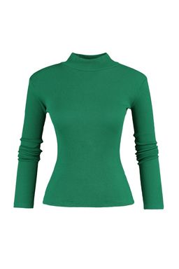 Zumrut Fitted/Vucuda Oturan Dik Yaka Uzun Kol Fitilli Esnek Orme Bluz TWOAW21BZ0423