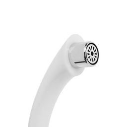 Цена за 4 шт. Кран на одну воду ZEIN Z2021, пластик, хромированный аэратор, высокий R-образный излив, белый