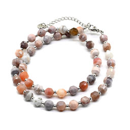 Бусы из агата Ботсвана граненые 5*7мм, 45см Радуга камня