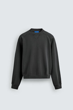 SUDADERA LAVADA CREWNECK AARON LEVINE X ZARA / Marino  фото 7