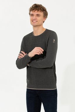U. S. Polo Assn / Мужской свитер антрацитового меланжа - U.s. polo assn фото 3