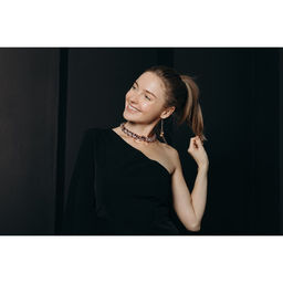 Серьги висячие со стразами Шамбала, цвет золотой в розовом золоте, 6,5см - Queen fair фото 4