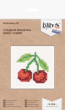 Klart набор для вышивания 8-356 Сладкая вишенка 8.5 х 8 см