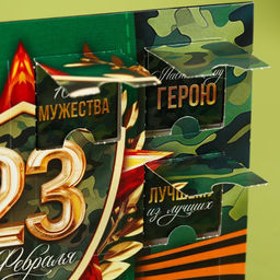 Адвент календарь с молочным шоколадом Лучшему защитнику. 23 февраля, 60 г (12 шт. ? 5 г). - Фабрика счастья фото 3