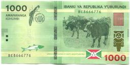 Банкнота 1000 франков 2021 года Бурунди