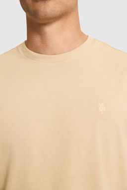 Erkek Regular Fit Bisiklet Yaka Bej Basic Ti__rt - U.s. polo assn фото 6