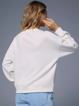 Свитшот оверсайз с принтом белый