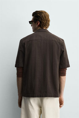 CAMISA REGULAR FIT ESTRUCTURA TEXTURA / Marr?n - Zara фото 3