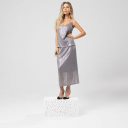 Юбка с пайетками на подкладе, Сияние гламура (royal silver) - Charutti фото 6