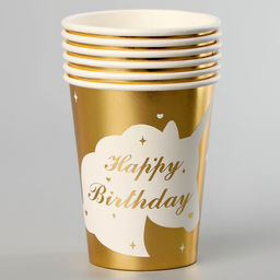 Стаканы бумажные Единорог, 6 шт., цвет золото - Страна карнавалия фото 2