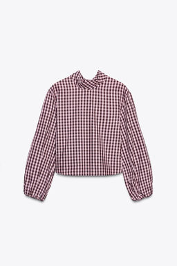GINGHAM POPLIN SHIRT - Zara фото 7