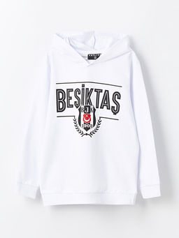 Be?ikta? Bask?l? Uzun Kollu Erkek ?ocuk Hoodie