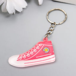 Цена за 12 шт. Брелок акрил Цветной кед с ромашкой МИКС 2,5х4,5 см - Simaland фото 3