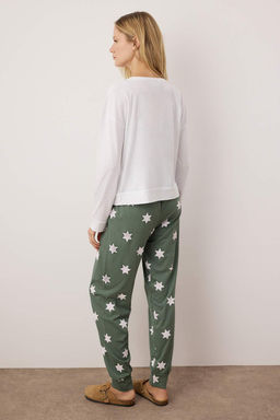 Trendyolmilla Cok Renkli %100 Pamuklu Y?ld?z Desenli Orme Pijama Tak?m? THMAW21PT0241  фото 16