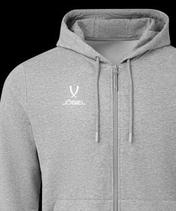 Худи на молнии JOGEL ESSENTIAL Cotton FZ Hoodie, серый меланж  фото 4