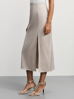 Атласная юбка миди с разрезом / Zarina  фото 4