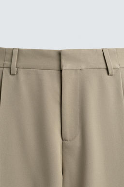 PANTAL?N WIDE FIT PLIEGUES / Beige
