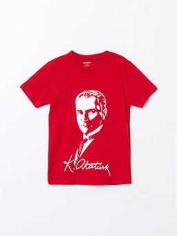 Bisiklet Yaka Atat?rk Bask?l? Erkek Bebek Ti??rt