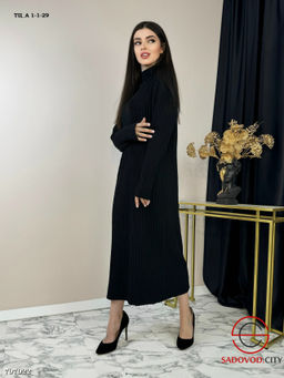 Платье лапша, воротник стойка