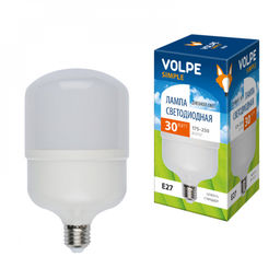 LED-M80-30W/DW/E27/FR/S Лампа светодиодная. Матовая. Серия Simple. Дневной свет (6500K). Картон. ТМ Volpe.