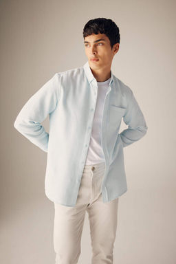 Рубашка приталенного кроя с длинным рукавом - Defacto фото 3