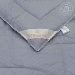 Одеяло страйп-сатин "Бамбук" облегченное 200*215 Евро/1 шт. Премиум (сатин)