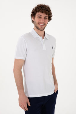 Erkek Slim Fit Polo Yaka Beyaz Basic Ti__rt Sepette S_rpriz _ndirim