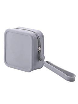 Kristaller Косметичка женская силиконовая, квадратная, серый