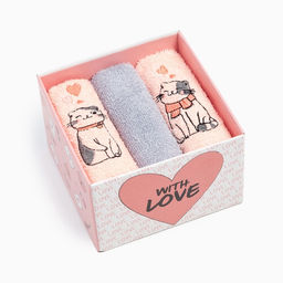 Салфетки махровые Этель. Котики 30?30 см - 3 шт., хлопок 100%  фото 3