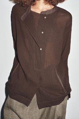 TEXTURED SHIRT WITH VISCOSE - Zara фото 4