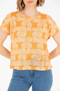 U. S. Polo Assn Женская оранжевая футболка с круглым вырезом - U.s. polo assn фото 6