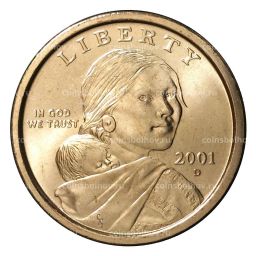 1 доллар 2001 года Сакагавея Парящий Орёл D